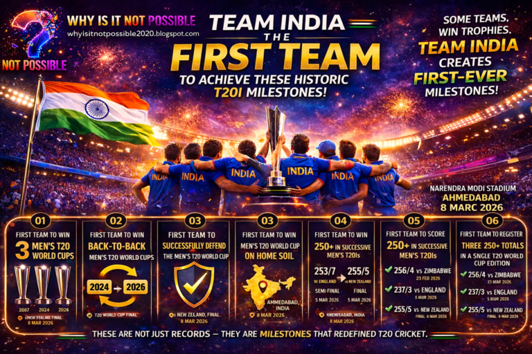 Team India celebrating historic T20I milestones as the first team to achieve major first-ever records in men’s T20 cricket