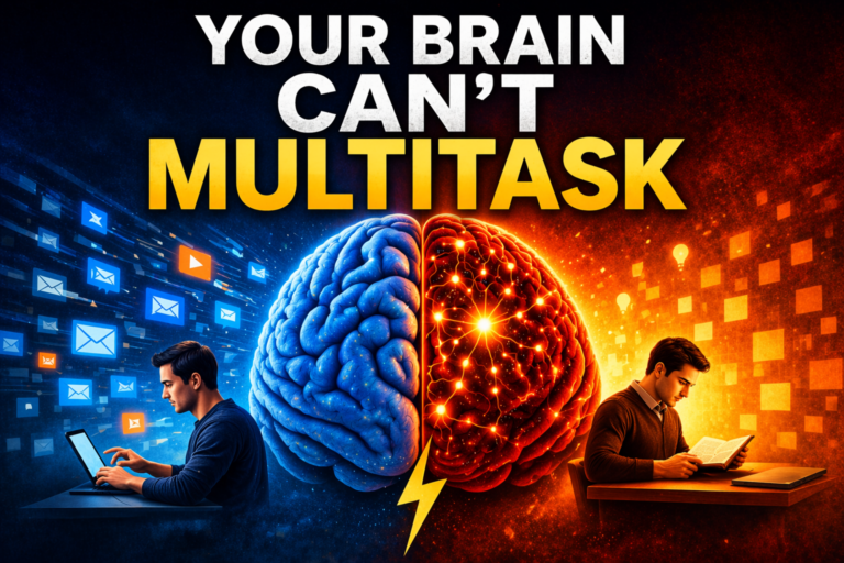 Human brain multitasking and attention switching showing why true multitasking is not possible