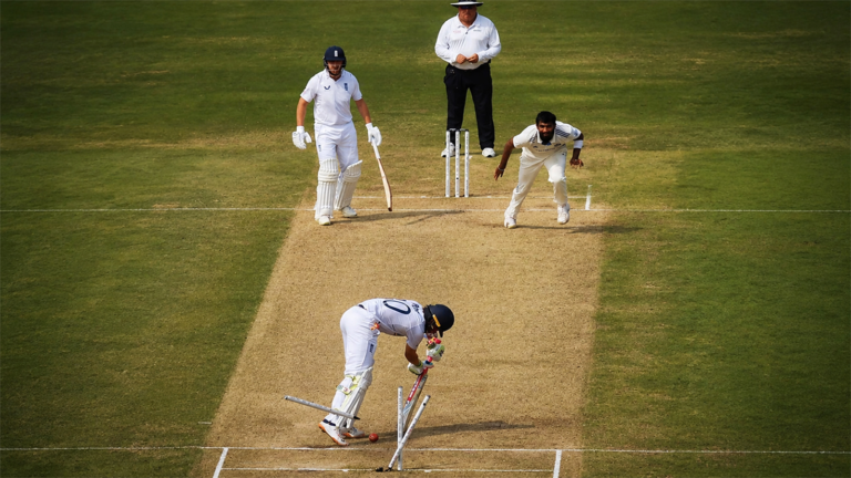Yorker ball hitting the stumps in cricket, showing why every ball cannot be a yorker