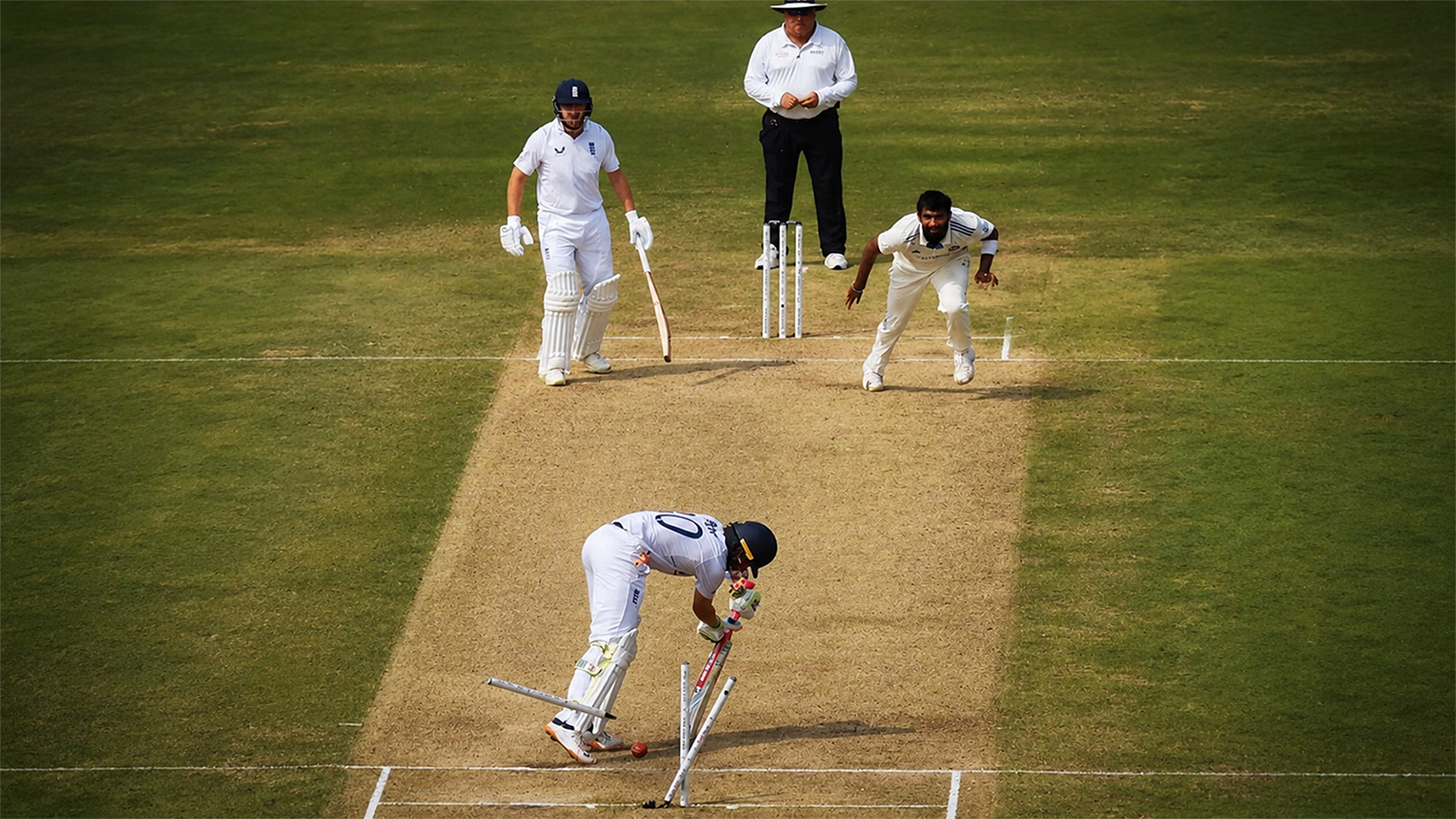 Yorker ball hitting the stumps in cricket, showing why every ball cannot be a yorker